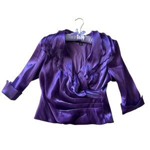 R & M Richards Satin Purple Blouse